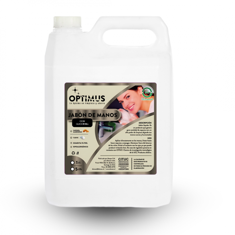 Jabón Almendra-Chocolate Optimus 5 Litros | Limpieza suave y aroma dulce