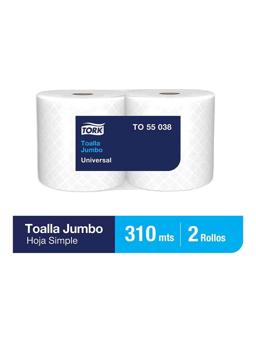 Pack Toalla Jumbo 310 metros por Dos unidades "Tork" Autocorte H/S